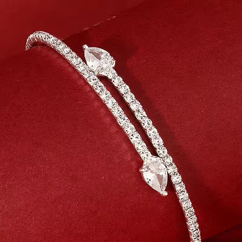 Miallo Fashion Rhinestone Bracelets for Women Silver Color Bangle Shining Luxury Trendy Ladies Girls Bracelet Jewelry Gifts